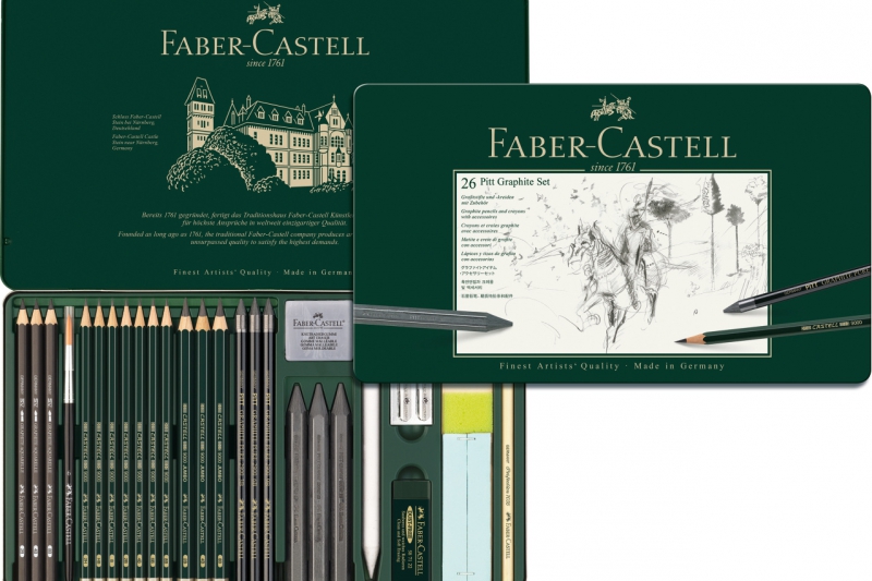 FABER CASTELL - Set Graphite PITT Monochrome boîte métal grand.