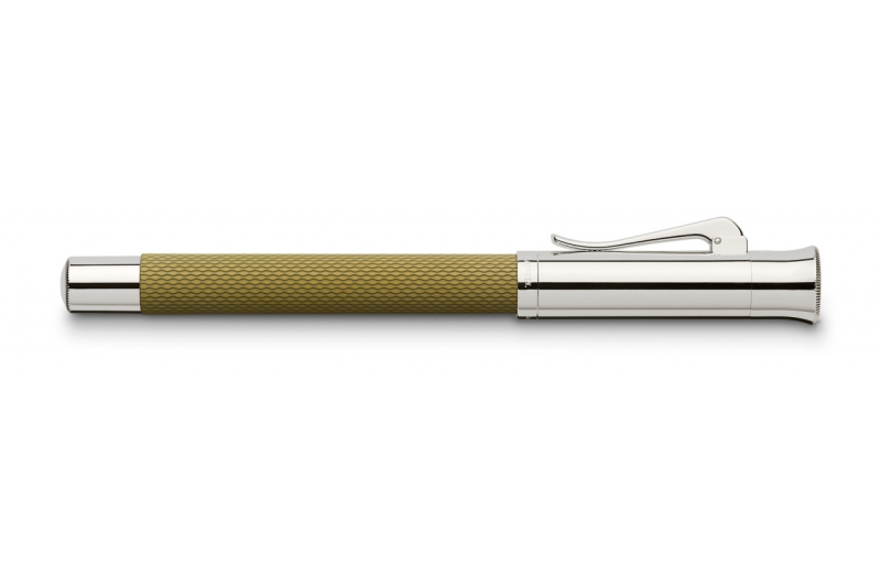 GRAF VON FABER CASTELL - Stylo-plume Guilloché vert olive - plume medium.