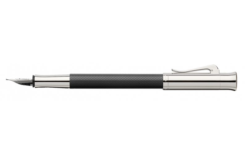 GRAF VON FABER CASTELL - Stylo-plume Guilloché noir - plume medium.