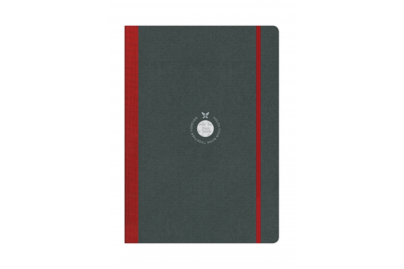 FLEXBOOK - Carnet  192 pages blanches - dos & élastique rouge