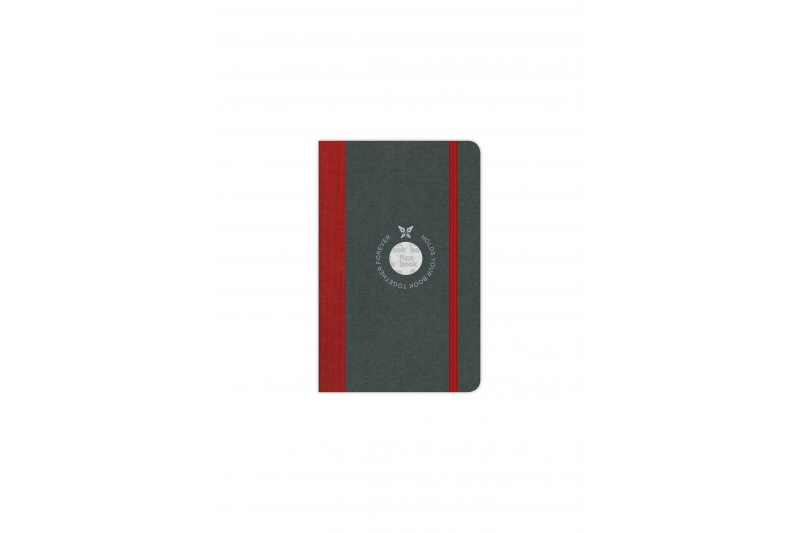 FLEXBOOK - Carnet  192 pages blanches - dos & élastique rouge