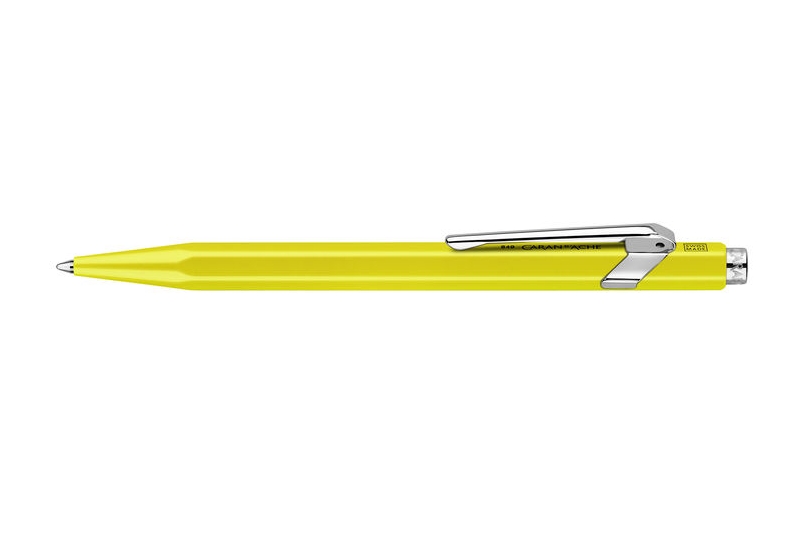 CARAN DACHE - Stylo-bille 849 Pop Line Fluo jaune fluo avec etui slim pack.