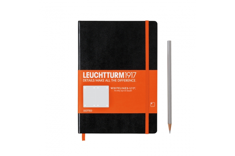 LEUCHTTURM - Carnet  249 pages whitelines-links pointillées  - noir