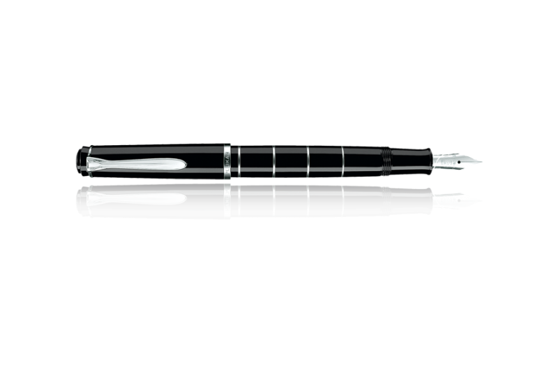 PELIKAN - Stylo-plume M215 noire annelé - plume medium.