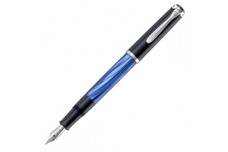 PELIKAN - Stylo-plume M205 bleu marbré - plume medium.